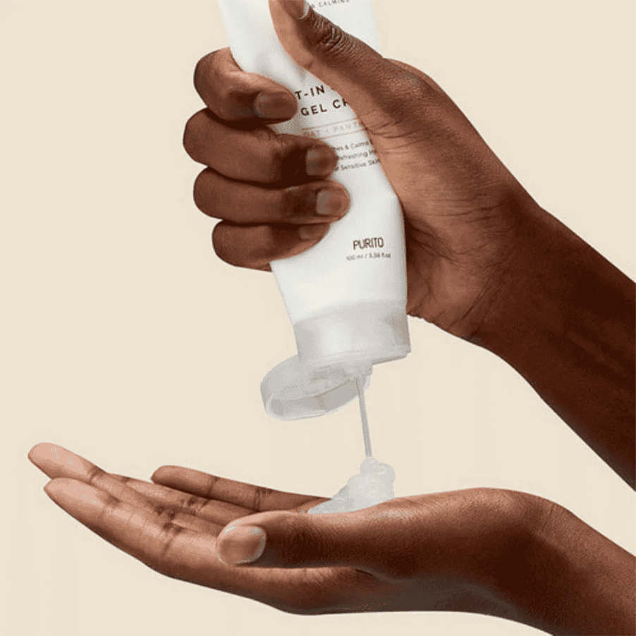 Frasco do Creme Facial Gel Calmante Oat-In 100ml da Purito Seoul, hidratante leve com aveia para acalmar e refrescar a pele sensível.