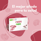 NeoVital Health Reishi Neo, frasco con 60 cápsulas, un suplemento natural para el apoyo del sistema inmunitario y el bienestar general.