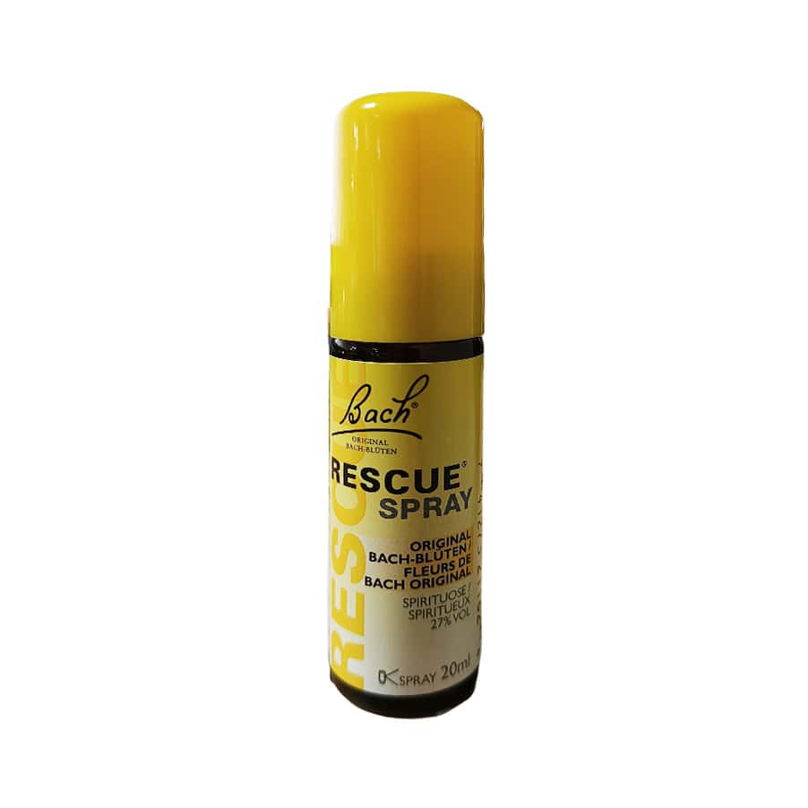 Rescue Remedy Spray Floral de Bach Original em frasco de 20 ml, combinação de essências florais para apoio emocional.