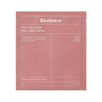 Embalagem da Máscara Real Deep Bio Collagen 4 x 34g da Biodance, tratamento intensivo com colagénio para firmeza e hidratação profunda da pele.