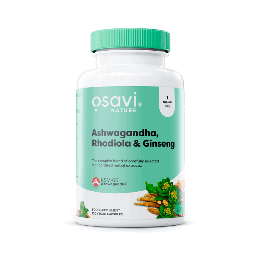Ashwagandha + Rodiola & Ginseng 60 Cápsulas Veganas Osavi