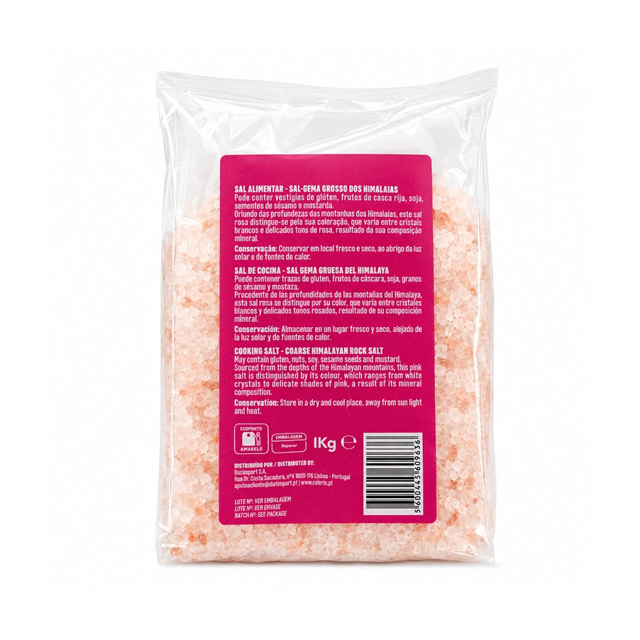 Sal rosa del Himalaya gruesa, 1 kg, Naturefoods. Sal gruesa de roca procedente de Pakistán para sazonar carnes, pescados, verduras y platos caseros.