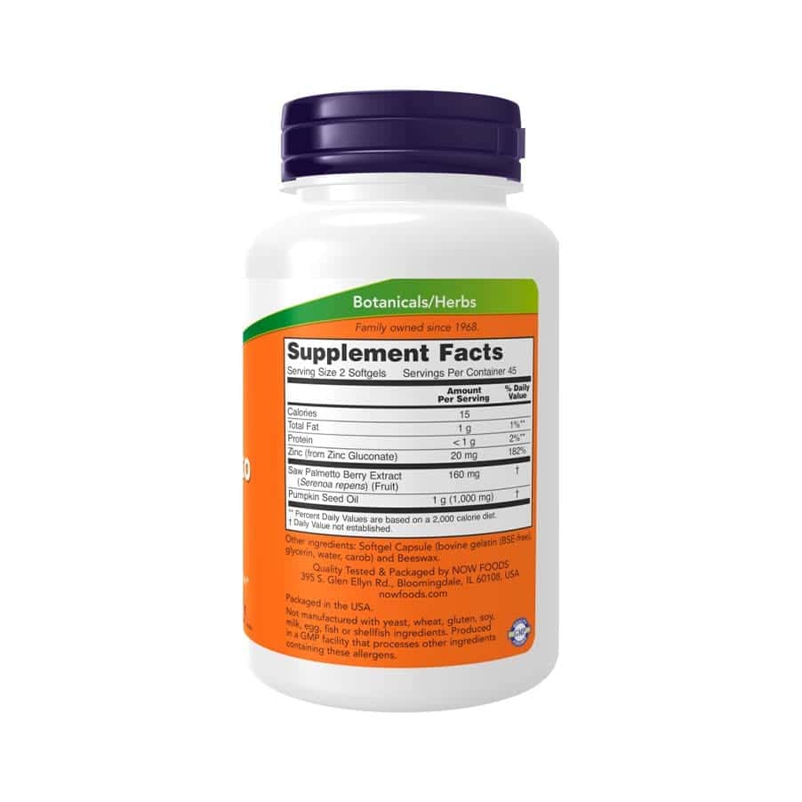 Saw Palmetto Extrato 90 Cápsulas Now Foods