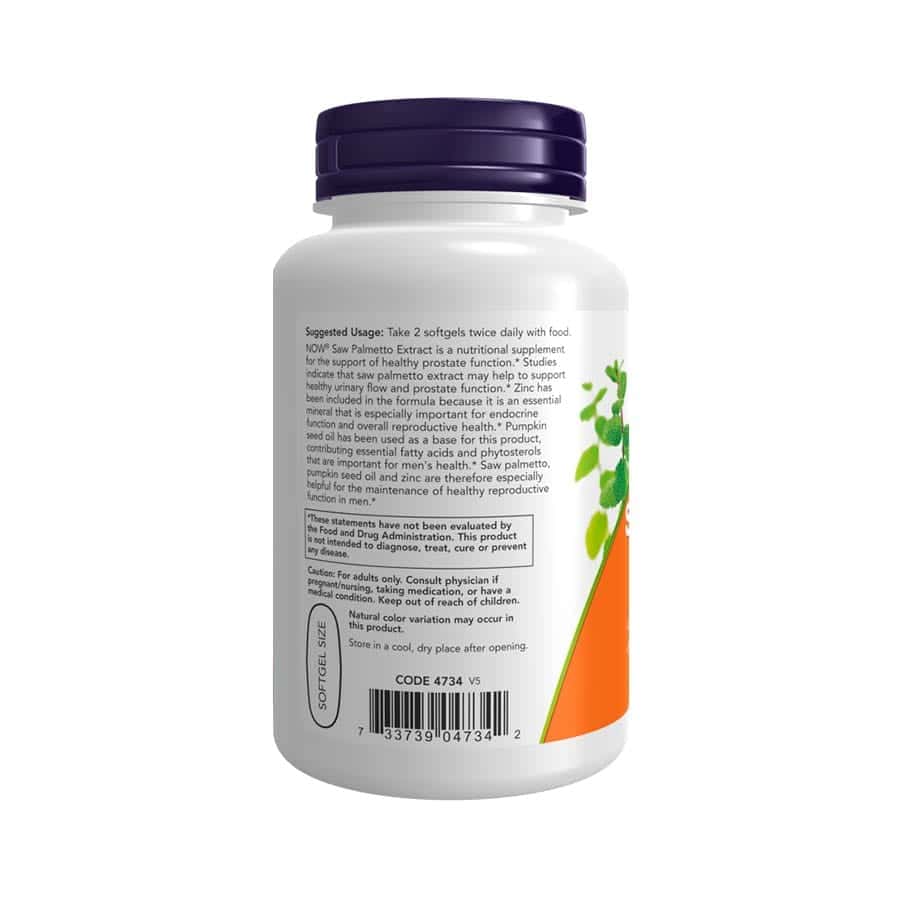 Saw Palmetto Extrato 90 Cápsulas Now Foods