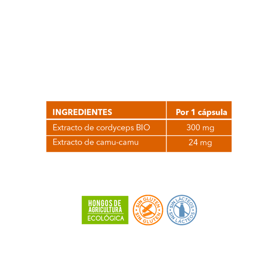 Frasco do Cordyceps Neo com 60 cápsulas da NeoVital Health, suplemento natural para energia, resistência e vitalidade.