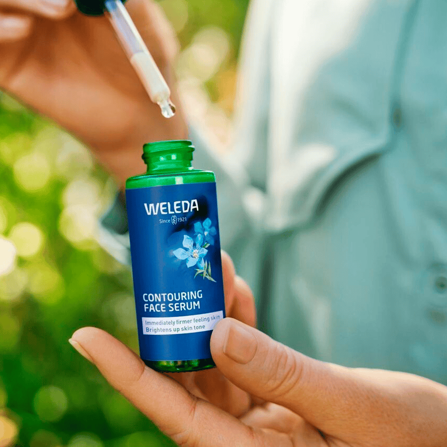Sérum facial redensificante Weleda 30ml com genciana azul e edelweiss para regenerar e firmar a pele madura
