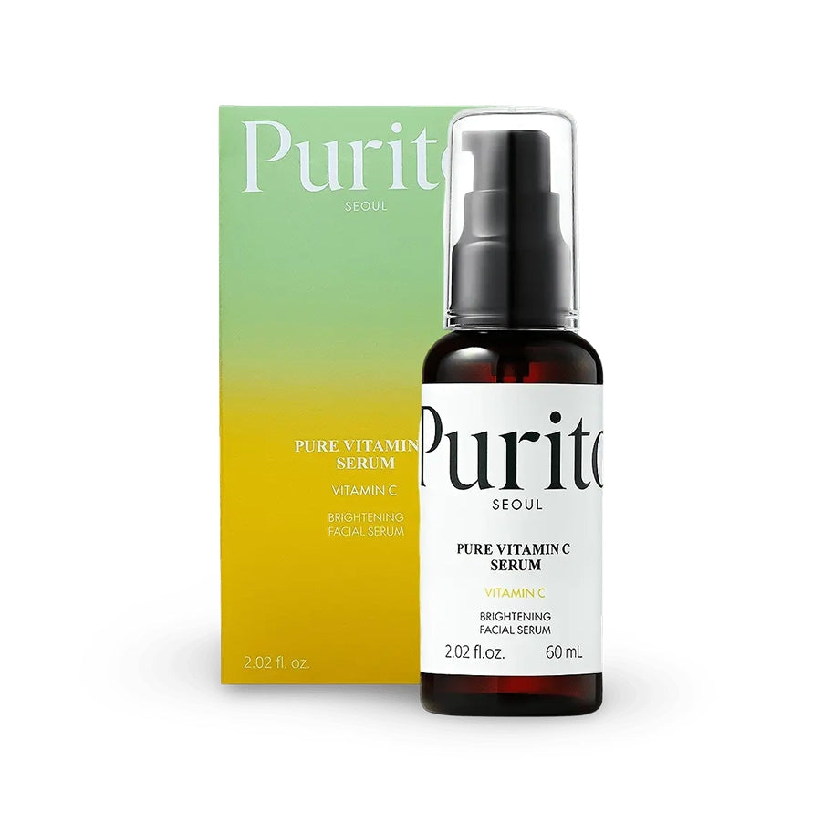 Purito Seoul Pure Vitamin C Serum 60ml, un sérum facial con un 5% de vitamina C pura, niacinamida y ácido hialurónico para una piel radiante.