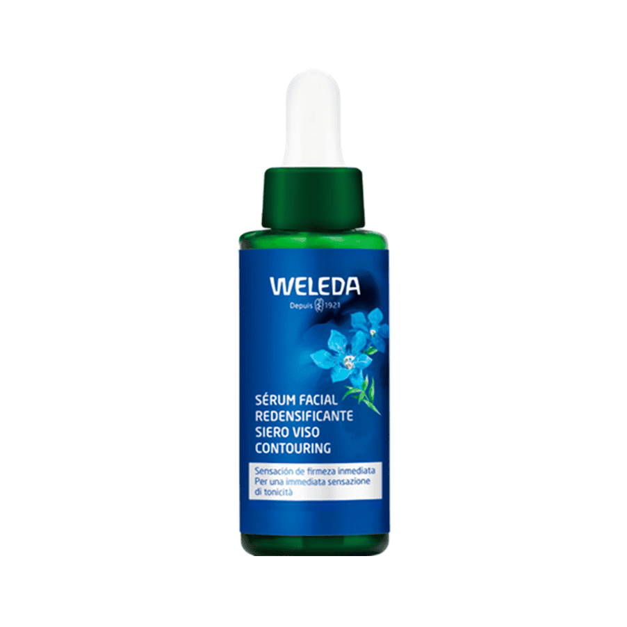 Sérum facial redensificante Weleda 30ml com genciana azul e edelweiss para regenerar e firmar a pele madura