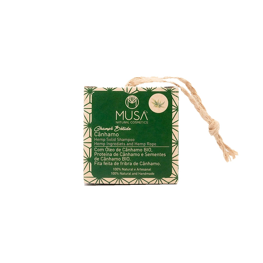 Shampoo Sólido de Cânhamo 50gr Musa Natural Cosmetics, cuidado capilar em formato sólido com cânhamo para uma limpeza suave.