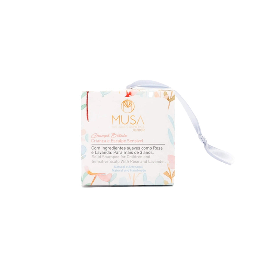 Shampoo Sólido de Criança e Escalpe Sensível 50gr Musa Natural Cosmetics, cuidado capilar suave em formato sólido.