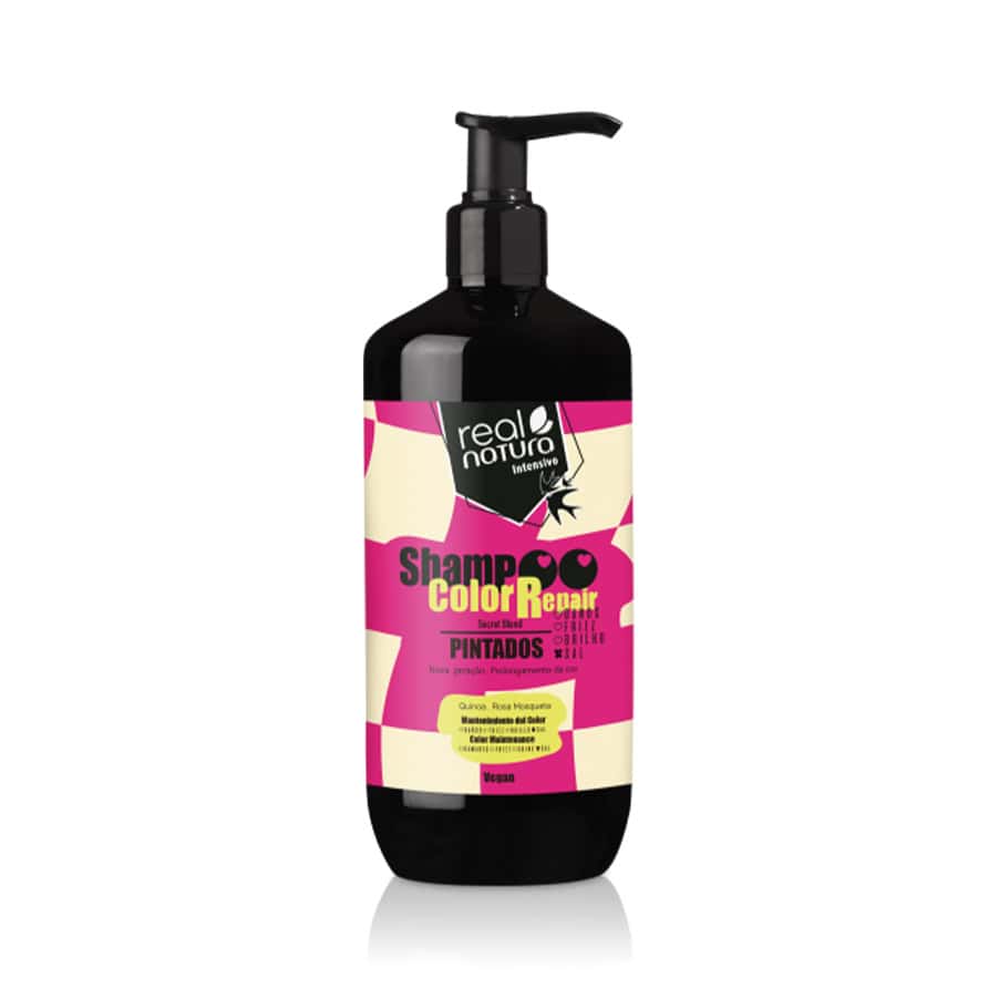 Shampoo sem sal color repair Real Natura 500ml para cabelo pintado