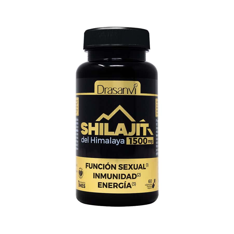 Shilajit 60 capsulas Drasanvi suplemento natural para energia e vitalidade