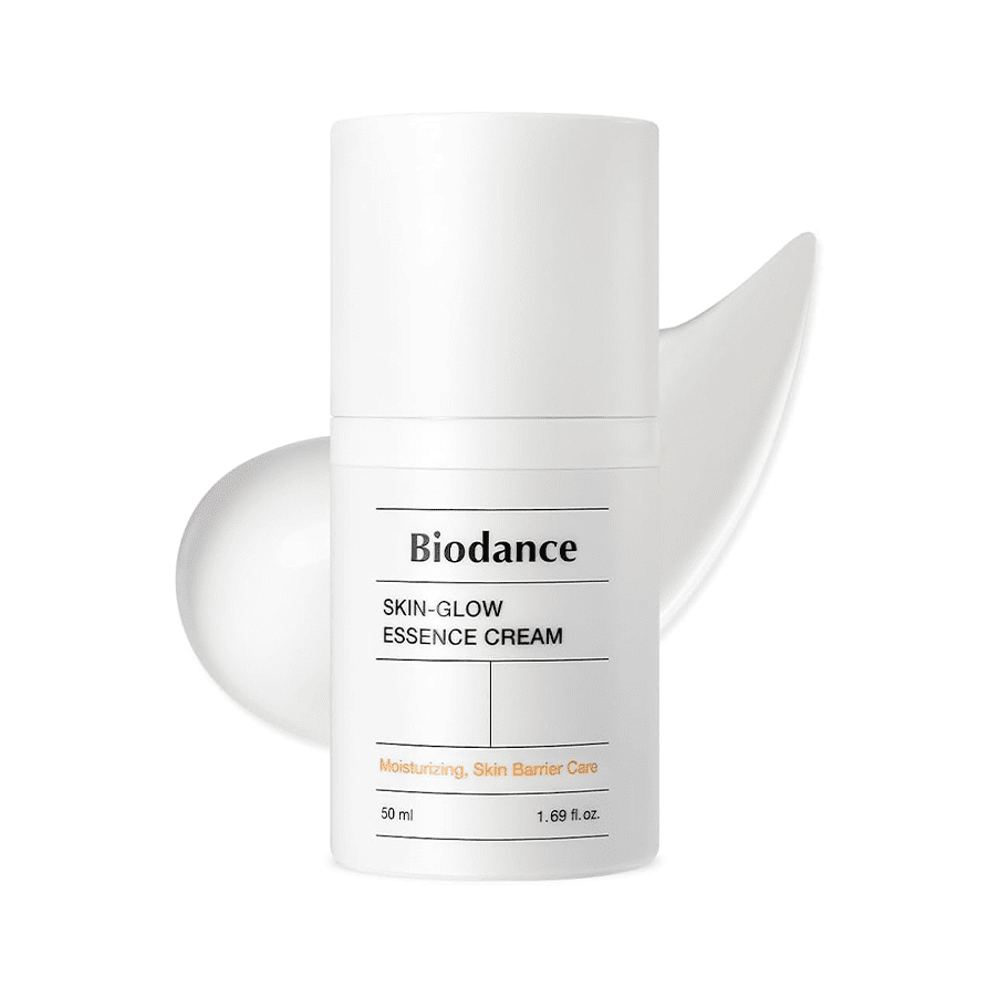 Frasco do Creme Skin-Glow Essence 50ml da Biodance, tratamento multifuncional para hidratação, luminosidade e firmeza da pele.