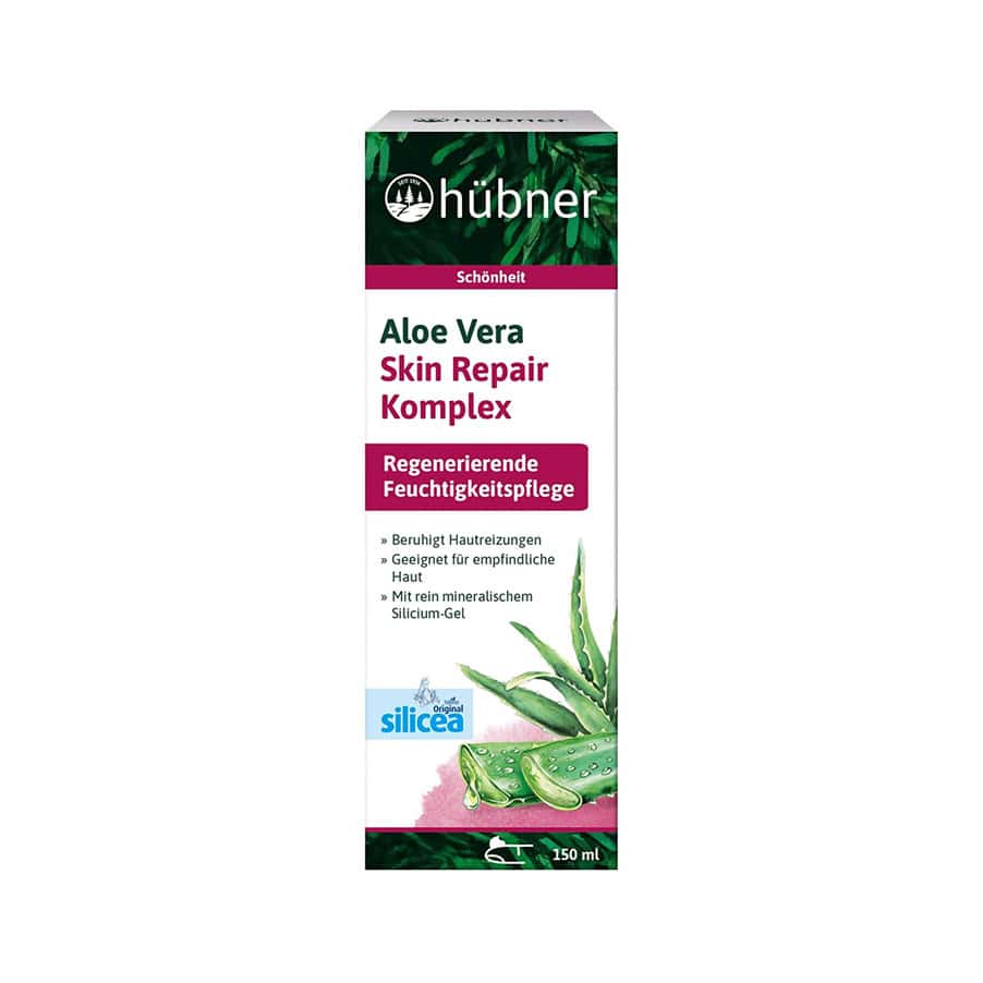Aloe Vera Body Repair Gel Hubner 150ml, gel corporal hidratante e calmante com aloé vera para pele sensível ou irritada.