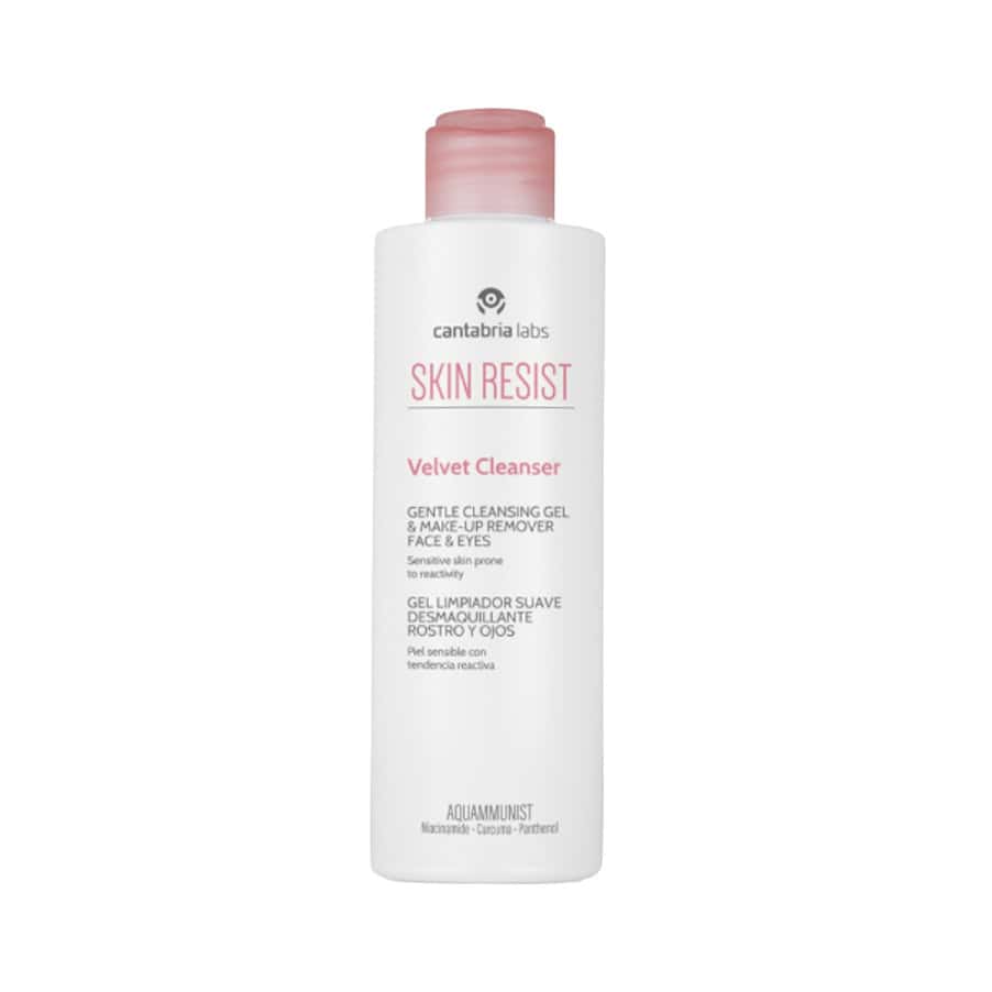 Gel de limpeza facial Skin Resist Velvet Cleanser da Cantabria Labs para pele sensível e reativa