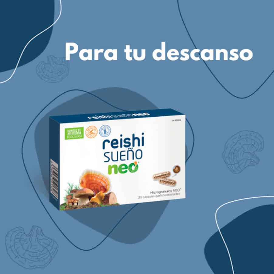 Frasco do Reishi Sono Neo com 30 cápsulas da NeoVital Health, suplemento natural para melhorar a qualidade do sono.