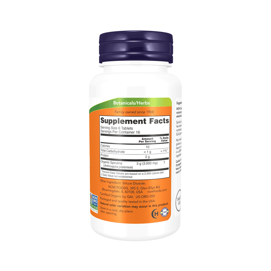 Spirulina 500mg 100 Comprimidos Now Foods