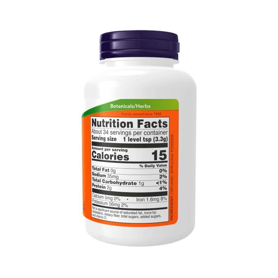 Spirulina Pura em Pó 113g Now Foods