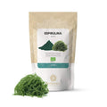 Espirulina em pó 250g BioSamara embalagem doypack com suplemento alimentar em pó verde rico em proteína vegetal.