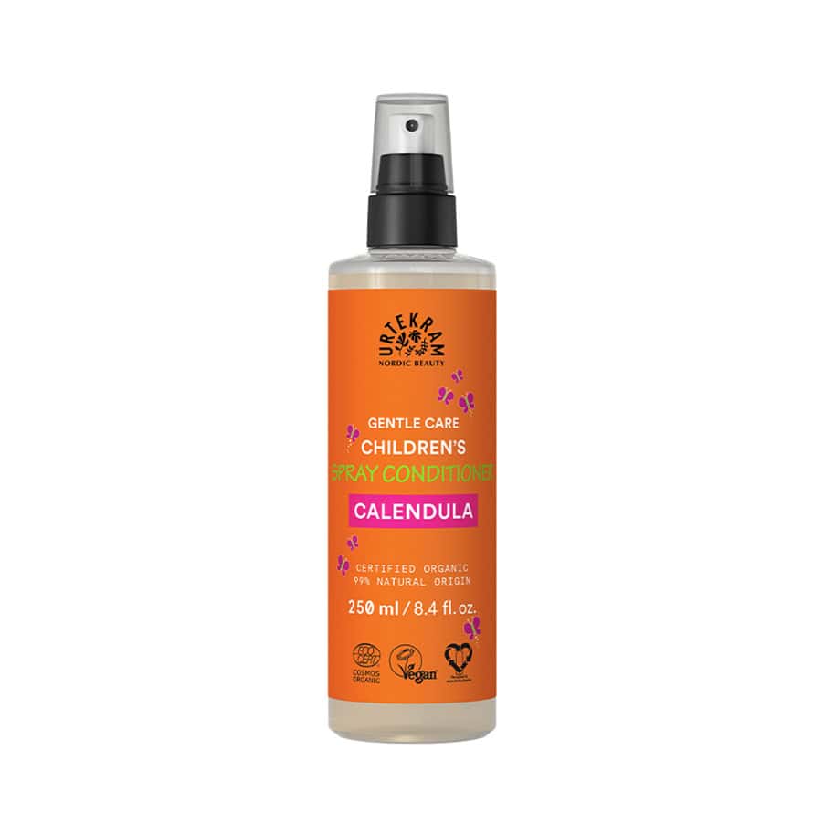 Condicionador de Calêndula Spray para Criança 250ml da Urtekram em frasco com aplicador spray.