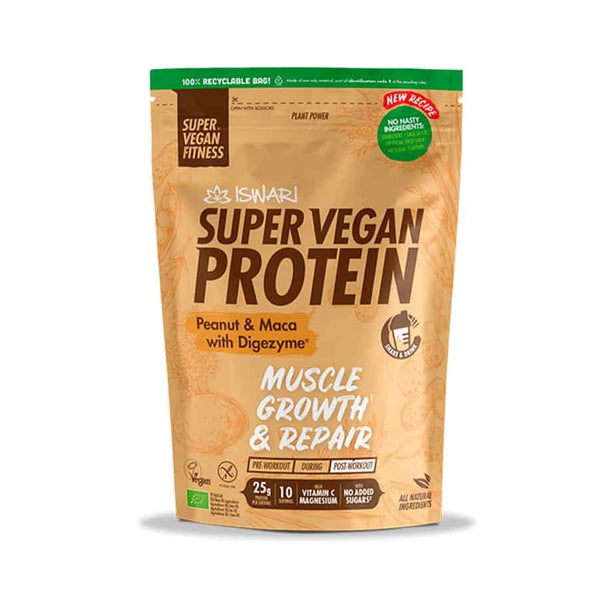 Proteína vegana súper rica de cacahuete y maca