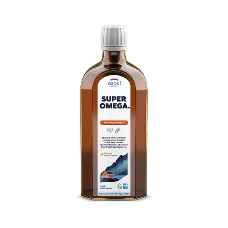 Super Ómega 3 2900 mg Osavi em óleo líquido, frasco de 250 ml para suporte cardiovascular e cerebral