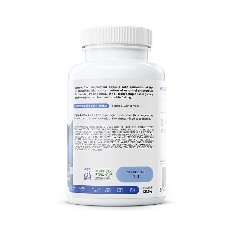 Super Strong Ómega 3 Osavi em cápsulas, frasco com 90 cápsulas para suporte cardiovascular e cerebral