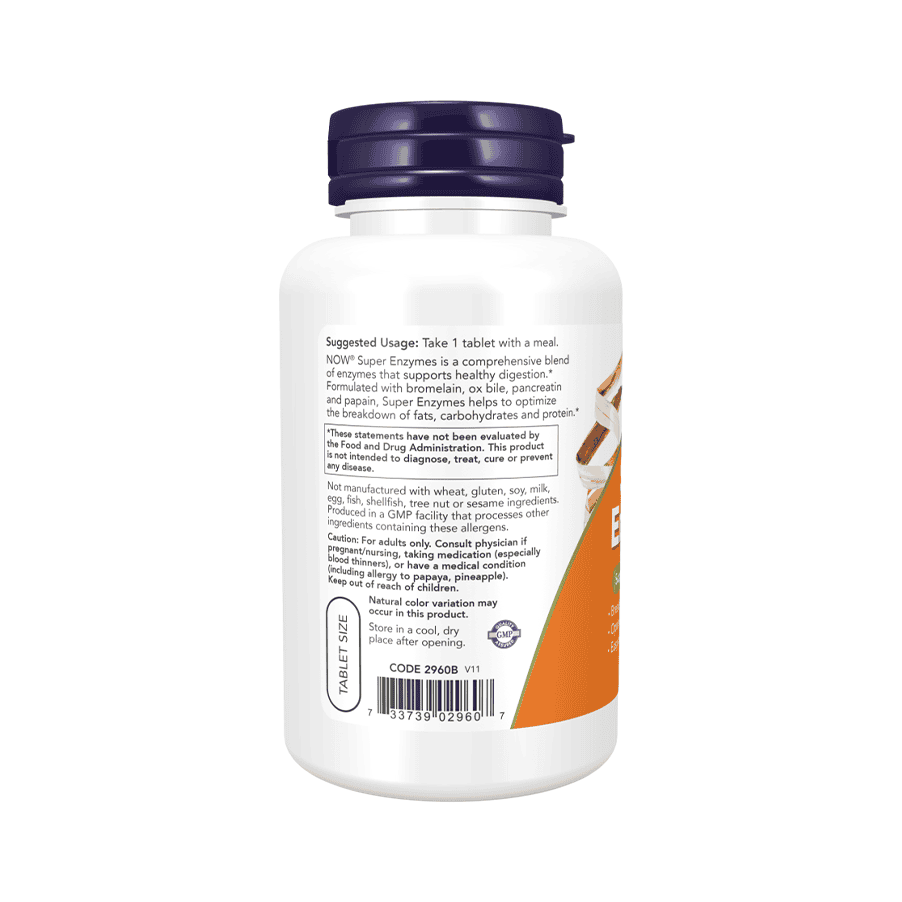 Super Enzymes 90 Comprimidos Now Foods