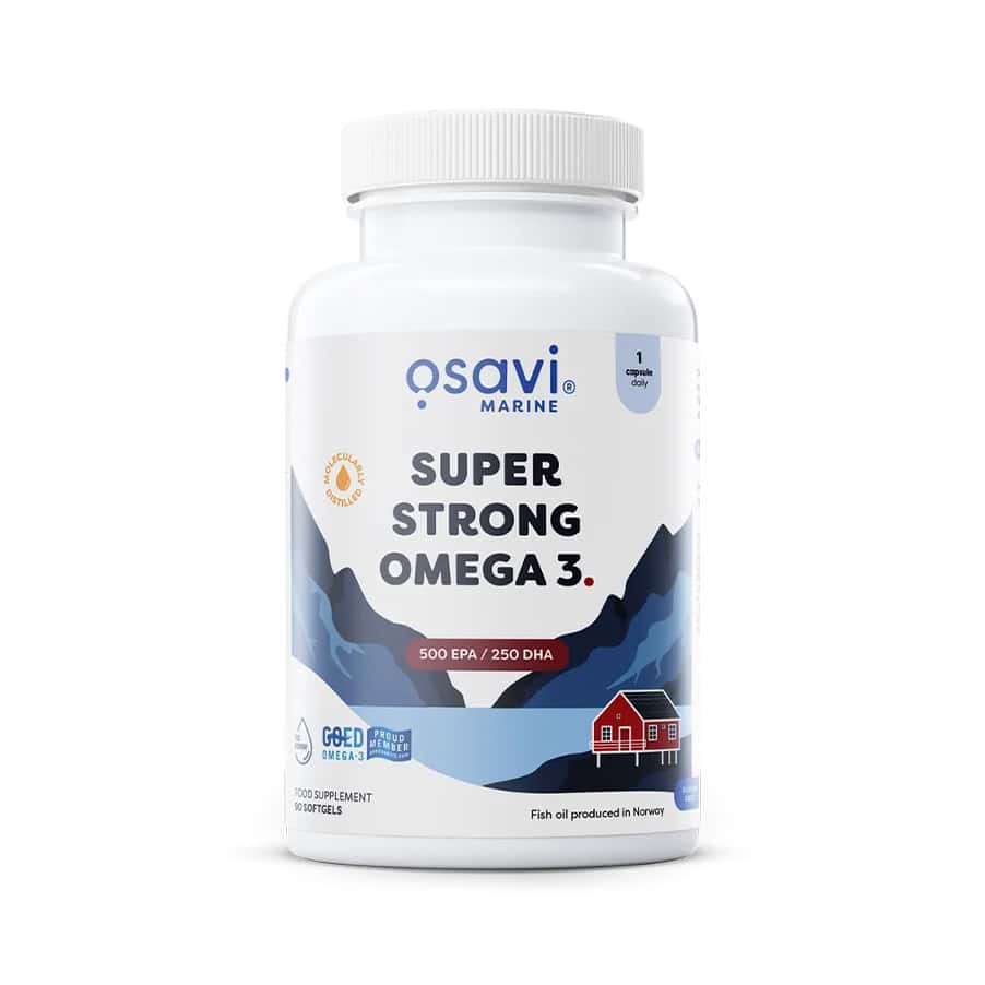 Super Strong Ómega 3 Osavi em cápsulas, frasco com 90 cápsulas para suporte cardiovascular e cerebral