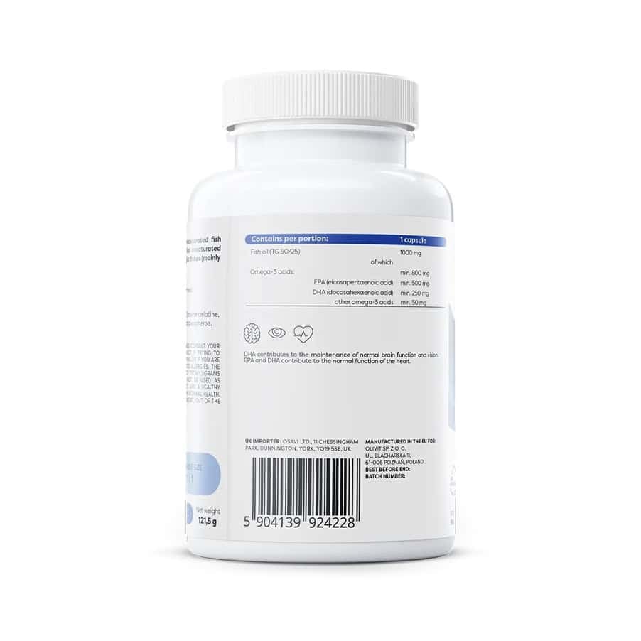 Super Strong Ómega 3 Osavi em cápsulas, frasco com 90 cápsulas para suporte cardiovascular e cerebral