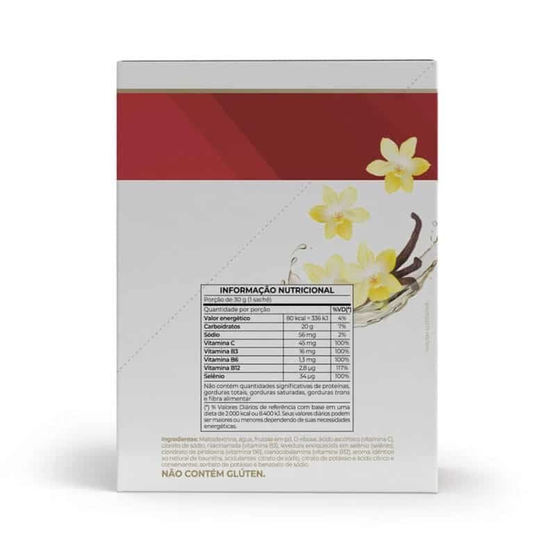 Endurance Caffeine Gel Baunilha 12 saquetas Vitafor, gel energético com cafeína para treinos de resistência e alta intensidade.
