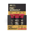 Gold Standard Pre-Workout Shot Mix de Bagas 12 x 60ml Optimum Nutrition, shot pré-treino com cafeína, citrulina, beta-alanina e vitaminas B6 e B12.