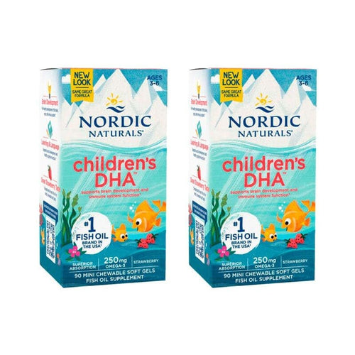 Children’s DHA Nordic Naturals pack com 2 embalagens de 90 cápsulas de ómega 3 para crianças
