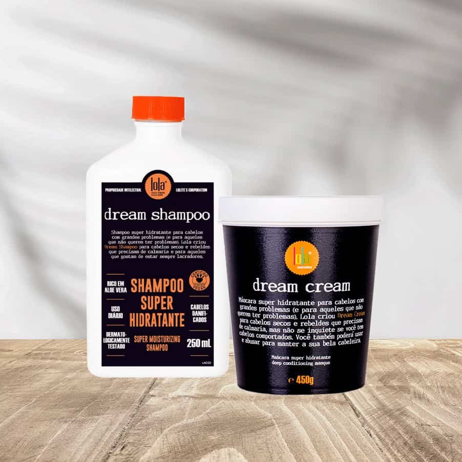 Pack Dream da Lola Cosmetics com shampoo e máscara nutritiva para hidratar e revitalizar o cabelo.