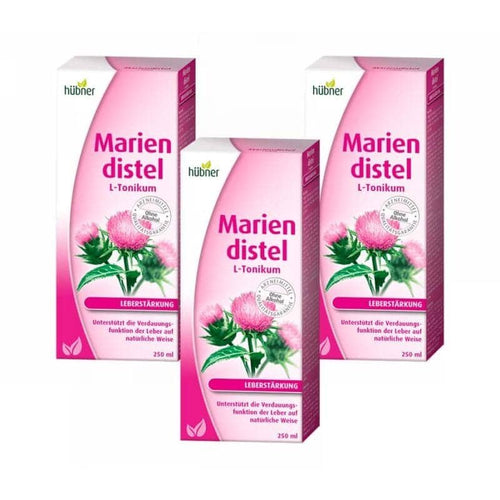 Marien Distel Hubner 250 ml tónico cardo mariano suplemento fígado detox digestão pack 3 