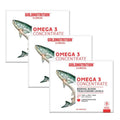 Omega 3 Concentrate Gold Nutrition pack 3 x 60 cápsulas suplemento de óleo de peixe rico em EPA e DHA para apoio cardiovascular e equilíbrio dos triglicéridos
