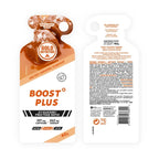 Boost Plus Caramelo Salgado Gel 40gr x 16 Gold Nutrition, gel energético com hidratos de carbono, sódio, magnésio e cafeína para treinos de endurance.
