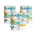 Colagénio Marinho Hidrolisado Pack 3 x 300g PhytoGold, suplemento alimentar em pó com sabor a baunilha.