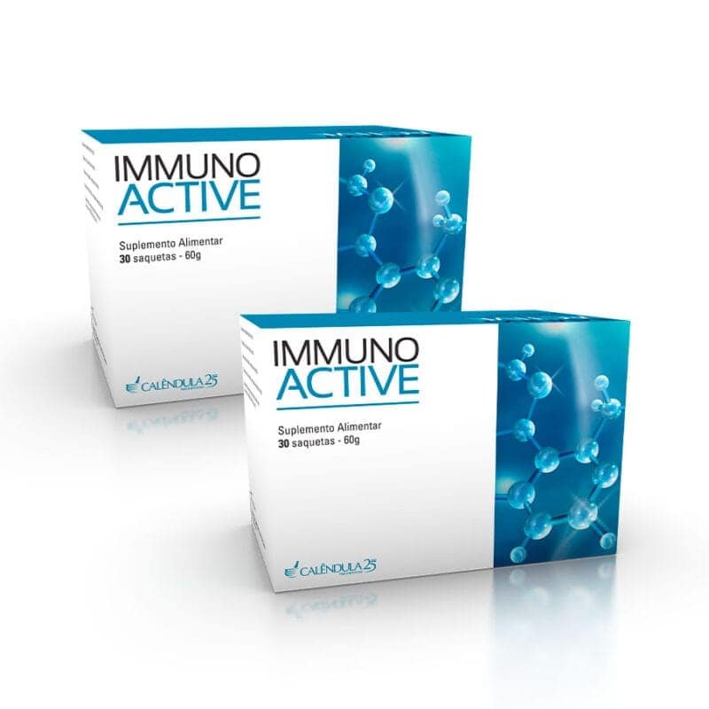 Immunoactive Pack 2 x 30 Saquetas Calêndula, suplemento alimentar em saquetas com Larix laricina e polissacarídeos vegetais.