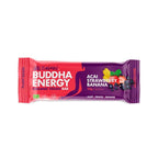 Buddha Energy Bar Açaí Morango Banana Pack 15 x 35gr Iswari, barras energéticas biológicas, vegan e sem glúten com frutos secos, sementes e fruta.
