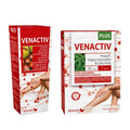 Venactiv Plus 30 Cápsulas + Venactiv Gel 150 ml Pack Dietmed, combinação de suplemento alimentar e gel para pernas cansadas e pesadas.

