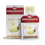 Endurance Caffeine Gel Baunilha 12 saquetas Vitafor, gel energético com cafeína para treinos de resistência e alta intensidade.
