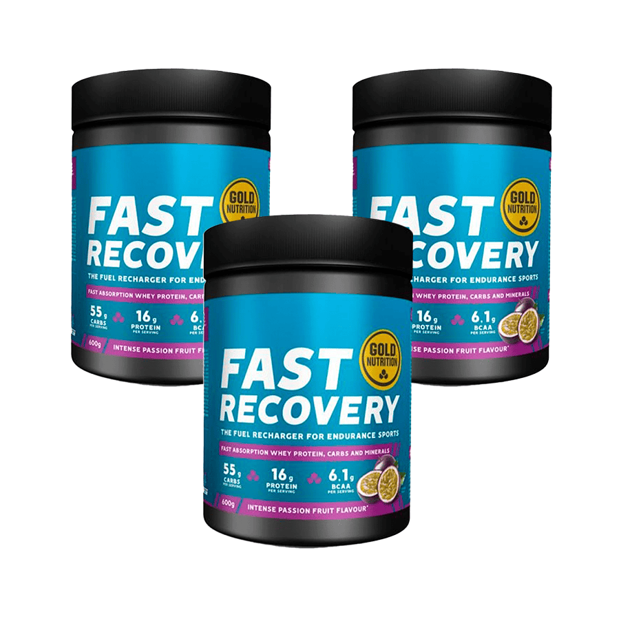 Fast Recovery Maracujá GoldNutrition pack com 3 embalagens de 600 g suplemento alimentar em pó
