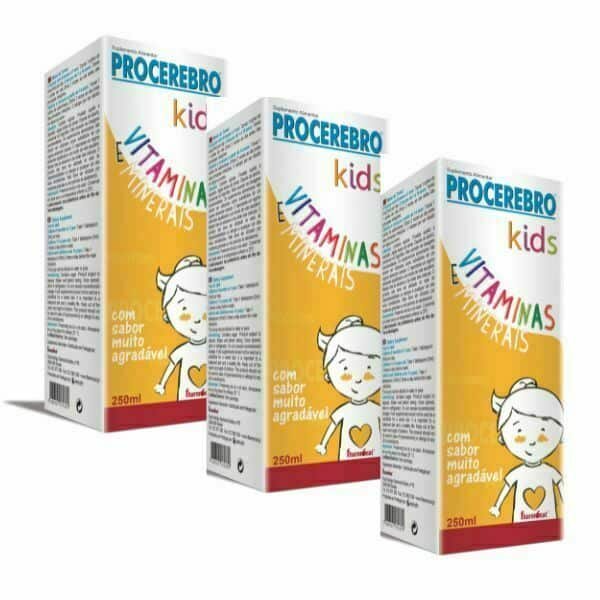 ProCérebro Kids Fharmonat pack com 3 frascos de 250 ml suplemento alimentar infantil
