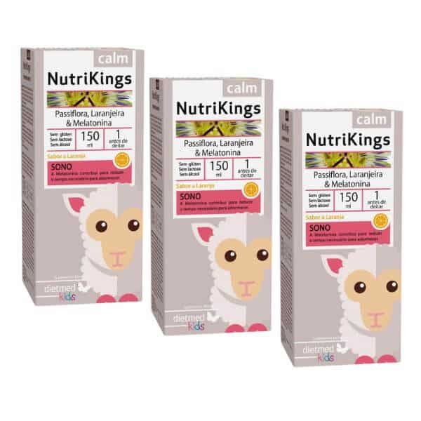NutriKings Calm Pack 3 x 150ml Dietmed é um suplemento alimentar desenvolvido para promover um sono tranquilo