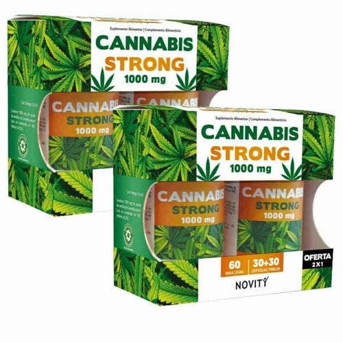 Pack promocional de Cannabis Strong 1000 mg da marca Novity.