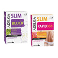 Adelgaslim Rapid 60 Cápsulas + Adelgaslim Block 60 Cápsulas Pack Dietmed, conjunto de suplementos para complementar uma rotina de controlo de peso e gestão alimentar.
