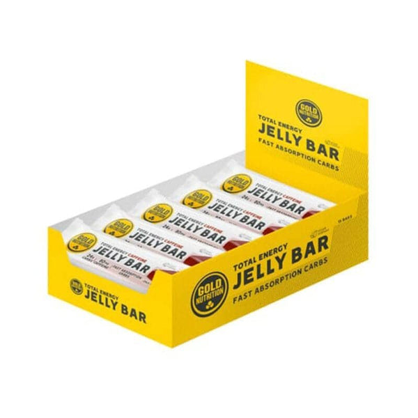 Jelly Bar Caffeine Cola 30gr x 15 Gold Nutrition, barras energéticas de goma com cafeína e sabor a cola.
