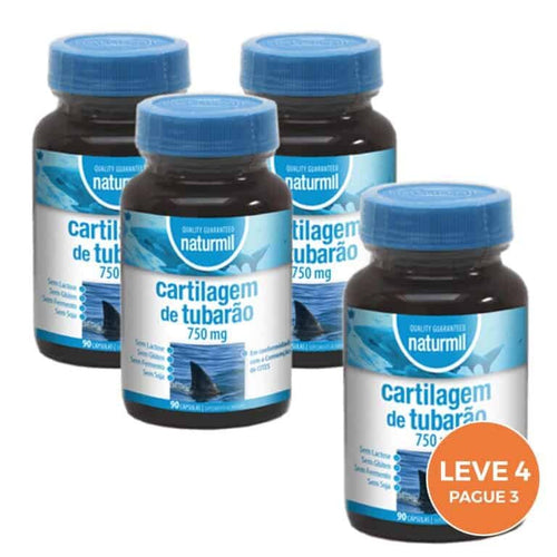 Cartílago de tiburón 750 mg Naturmil, envase de 90 comprimidos, complemento alimenticio
