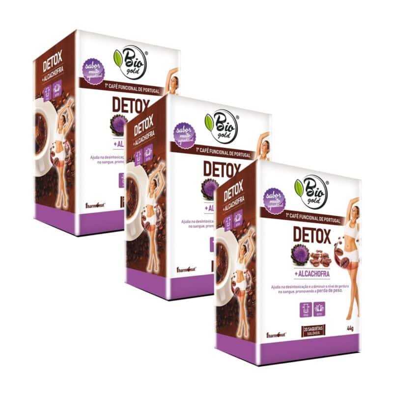 Biogold Detox Fharmonat pack com 3 embalagens de 20 saquetas suplemento alimentar

